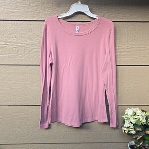 HWOKEFEIYU Womens Long Sleeve Stretch Slim Round Neck Ribbed Basic Shirts XXL